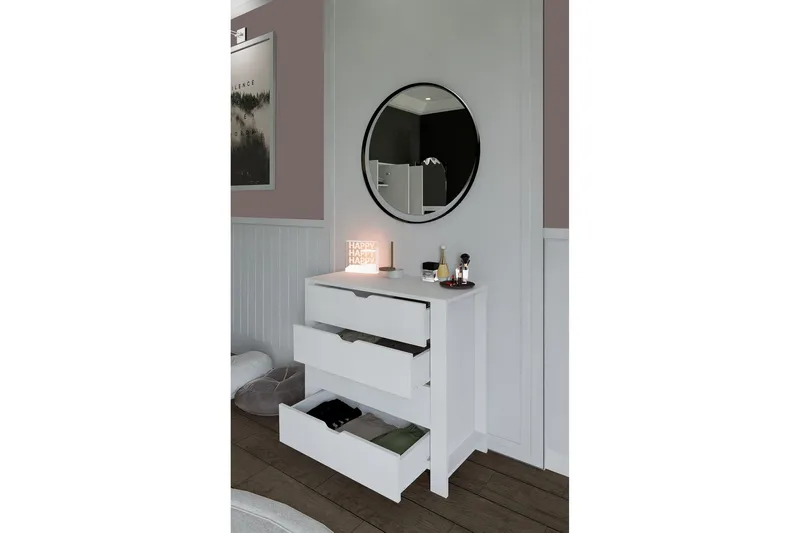 Durusu Byrå 90 cm - Vit - Förvaring - Förvaringsmöbler - Byrå