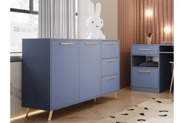 Escaldes Byrå 41x139 cm - Blå/Guld - Förvaring - Förvaringsmöbler - Byrå