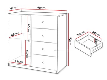 Fayric Byrå 90 cm - Beige - Förvaring - Förvaringsmöbler - Byrå