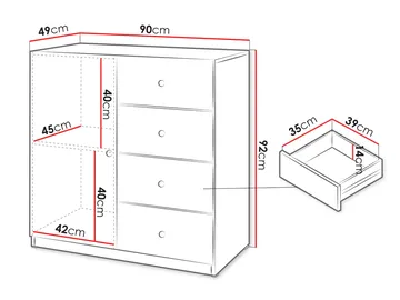 Fayric Byrå 90 cm - Beige - Förvaring - Förvaringsmöbler - Byrå