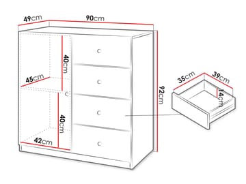 Fayric Byrå 90 cm - Beige - Förvaring - Förvaringsmöbler - Byrå