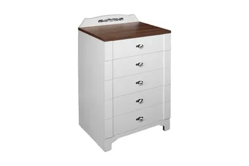 Gaszpar Byrå - Vit/Valnöt - Förvaring - Förvaringsmöbler - Byrå