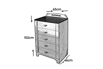 Gaszpar Byrå - Vit/Valnöt - Förvaring - Förvaringsmöbler - Byrå