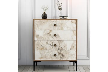 Ameias Byrå 76x90,7 cm Brun/Vit - Hanah Home - Förvaring - Förvaringsmöbler - Byrå - Hallbyrå