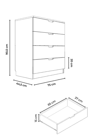 Boran Byrå 75 cm - Förvaring - Förvaringsmöbler - Byrå - Hallbyrå