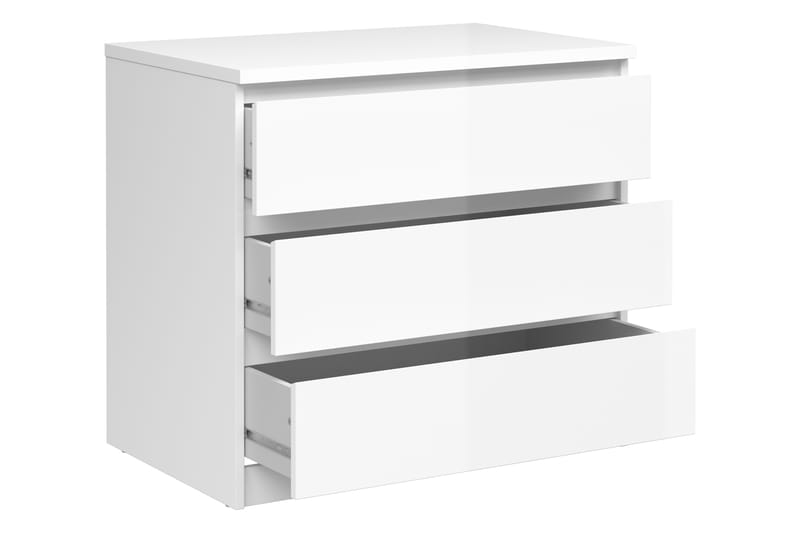 Byrå Lerna 77 cm 3 Lådor - Vit|Högglans - Förvaring - Förvaringsmöbler - Byrå - Hallbyrå