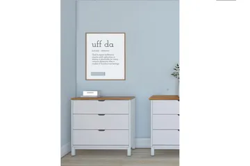 Crotone Byrå 76x39 cm 3 Lådor - Vit - Förvaring - Förvaringsmöbler - Byrå - Hallbyrå