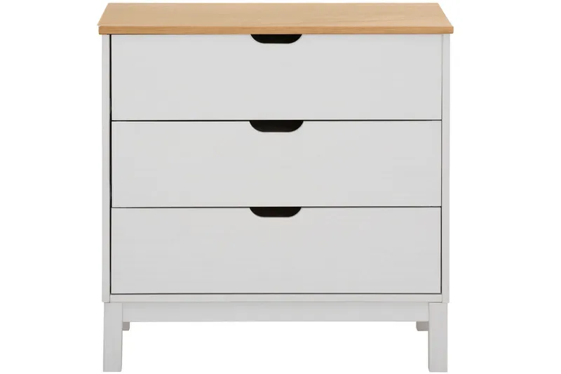 Crotone Byrå 76x39 cm 3 Lådor - Vit - Förvaring - Förvaringsmöbler - Byrå - Hallbyrå