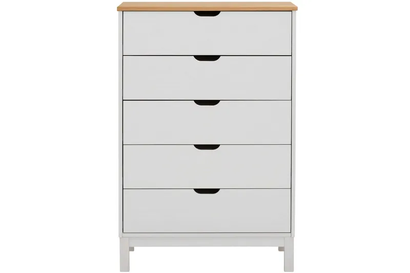 Crotone Byrå 76x39 cm 5 Lådor - Vit - Förvaring - Förvaringsmöbler - Byrå - Hallbyrå