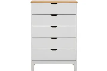 Crotone Byrå 76x39 cm 5 Lådor - Vit - Förvaring - Förvaringsmöbler - Byrå - Hallbyrå