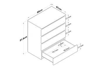 Lukkad Byrå - Vit - Förvaring - Förvaringsmöbler - Byrå - Hallbyrå