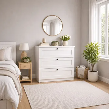 Nagouri Byrå 80x7,5x42,5 cm - Vit - Förvaring - Förvaringsmöbler - Byrå - Hallbyrå