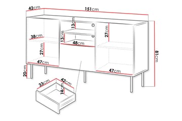 Byrå Hammarstrand 151 cm - Valnöt - Förvaring - Förvaringsmöbler - Byrå