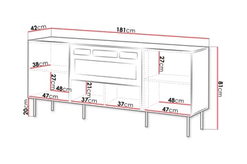 Byrå Hammarstrand 181 cm - Valnöt - Förvaring - Förvaringsmöbler - Byrå