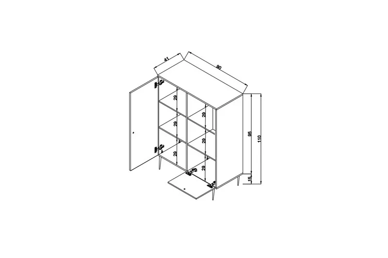 Hazeran Byrå 40 cm - Ek - Förvaring - Förvaringsmöbler - Byrå