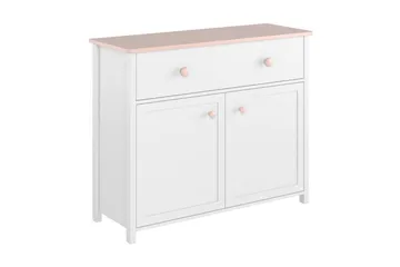 Hilts Byrå 110x90 cm Vit||Pink - Förvaring - Förvaringsmöbler - Byrå