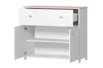 Hilts Byrå 110x90 cm Vit||Pink - Förvaring - Förvaringsmöbler - Byrå