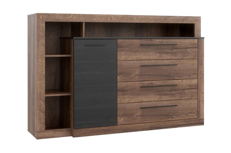 Hither Byrå 161 cm, Brun/Svart