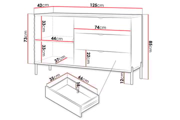 Byrå Holmes 125 cm - Vit - Förvaring - Förvaringsmöbler - Byrå