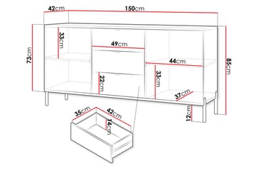 Byrå Holmes 150 cm - Vit - Förvaring - Förvaringsmöbler - Byrå