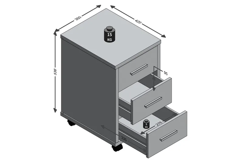 Diego Hurts 35 cm - Vit/Betong - Förvaring - Förvaringsmöbler - Byrå - Hurts