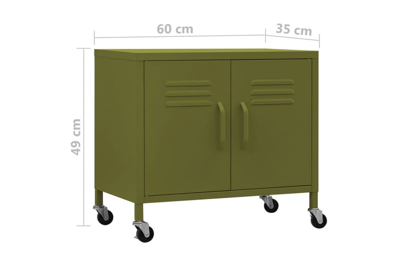Förvaringsskåp olivgrön 60x35x49 cm stål - Grön - Hurts