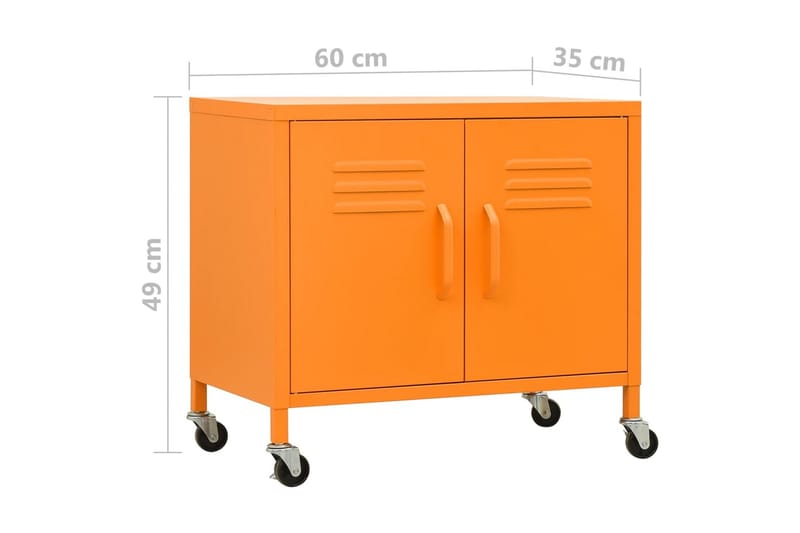 Förvaringsskåp orange 60x35x49 cm stål - Orange - Hurts