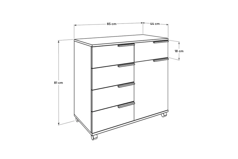 Hurts 81x85 cm - Vit - Förvaring - Förvaringsmöbler - Byrå - Hurts