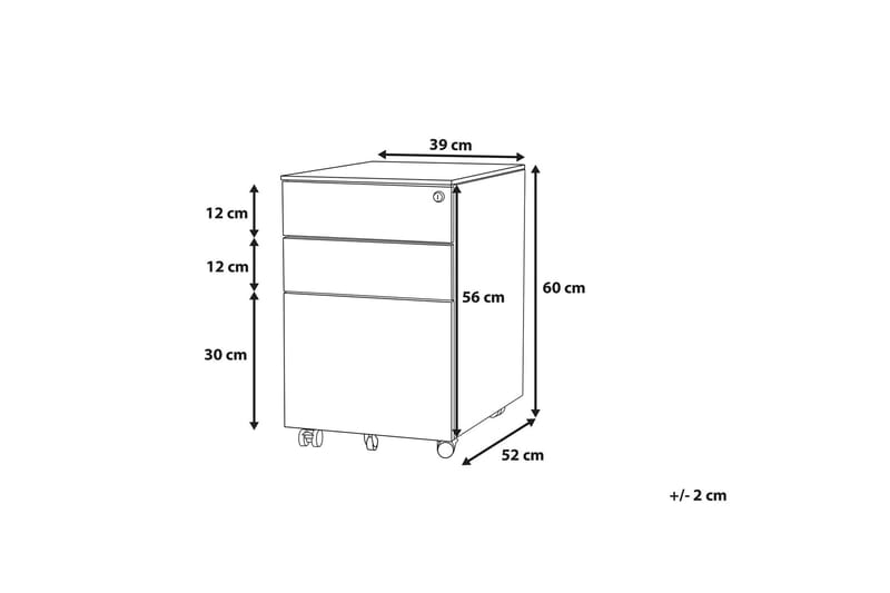 Kontorsskåp Himmelspach 39x52 cm - Metall/Röd - Förvaring - Förvaringsmöbler - Byrå - Hurts