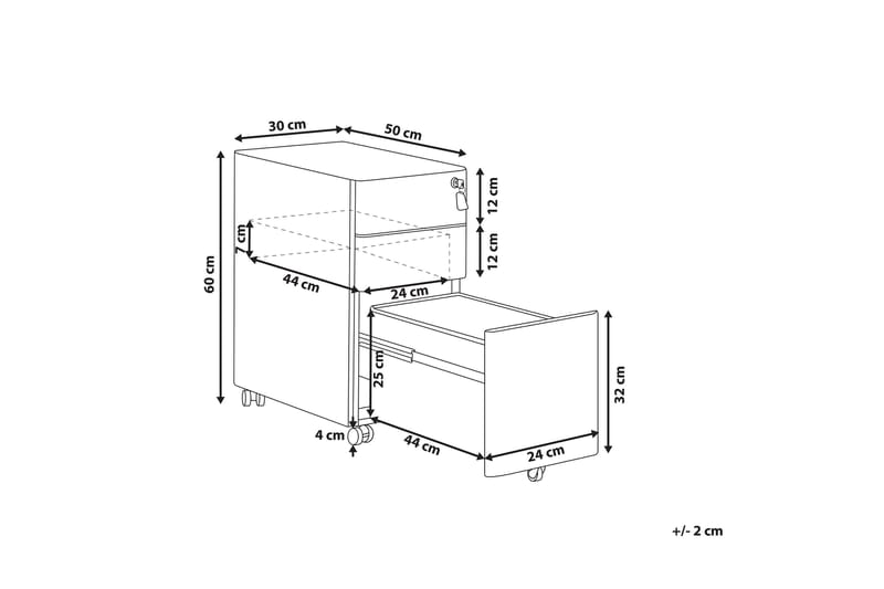 Lubriano Kontorshurts 30x50 cm - Metall/Röd - Förvaring - Förvaringsmöbler - Byrå - Hurts