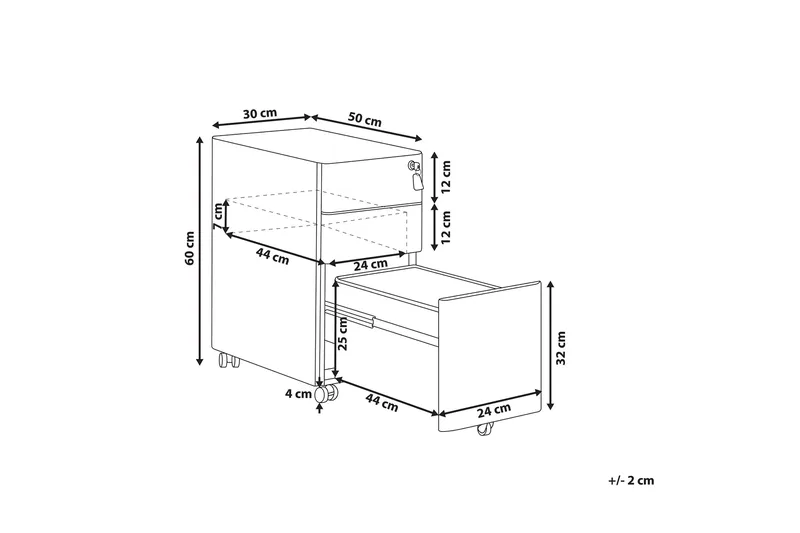 Lubriano Kontorshurts 30x50 cm - Metall/Svart - Förvaring - Förvaringsmöbler - Byrå - Hurts