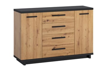 Ines Byrå 40x135 cm - Ek/Svart - Förvaring - Förvaringsmöbler - Byrå