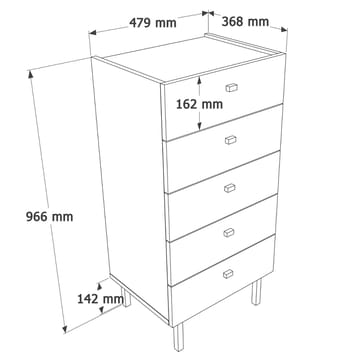 Kamulu Byrå 47,9x96,6x36,8 cm - Vit - Förvaring - Förvaringsmöbler - Byrå
