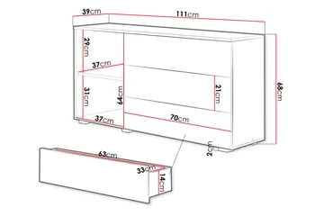 Kankuro Byrå 111x68 cm - Natur - Förvaring - Förvaringsmöbler - Byrå