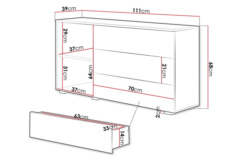 Kankuro Byrå 111x68 cm - Natur - Förvaring - Förvaringsmöbler - Byrå