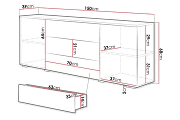 Kankuro Byrå 111x68 cm - Natur/Vit - Förvaring - Förvaringsmöbler - Byrå