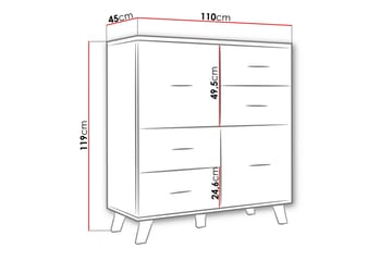 Kardos Byrå 45x110 cm - Natur/Svart - Förvaring - Förvaringsmöbler - Byrå