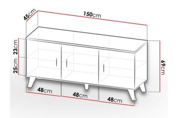 Kardos Byrå 45x150 cm - Natur/Svart - Förvaring - Förvaringsmöbler - Byrå