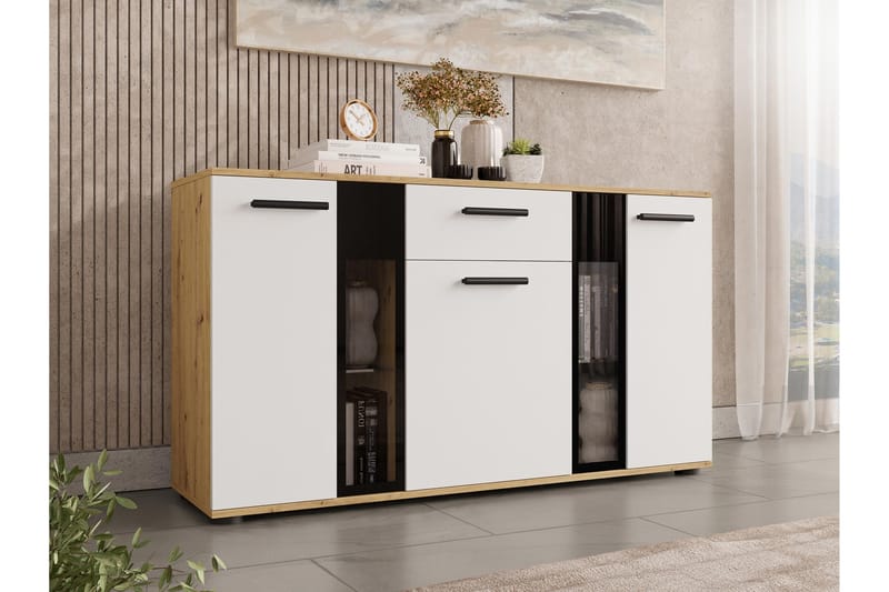 Komoda Leagreen 140 cm - Trä/natur/Vit - Förvaring - Förvaringsmöbler - Byrå