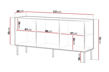 Byrå Laholm 151 cm - Vit - Förvaring - Förvaringsmöbler - Byrå