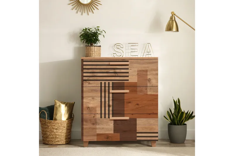 Leva Byrå 80x95 cm Brun - Hanah Home - Förvaring - Förvaringsmöbler - Byrå - Hallbyrå