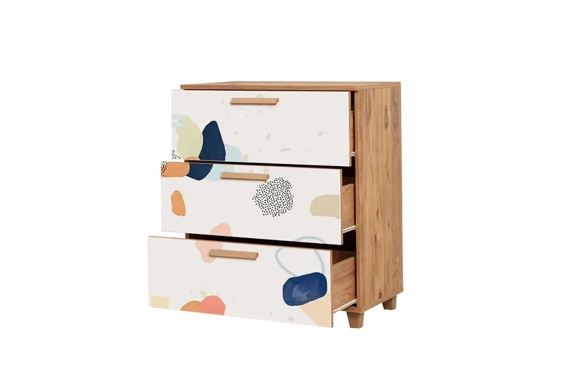 Leva Byrå 80x95 cm Brun/Vit - Hanah Home - Förvaring - Förvaringsmöbler - Byrå - Hallbyrå