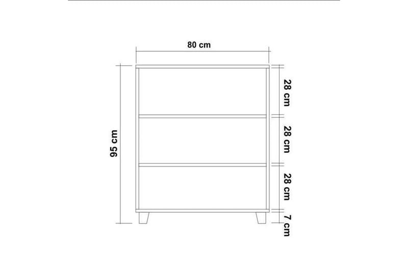 Byrå Leva 80x95 cm Brun/Vit - Hanah Home - Byrå - Hallbyrå - Hallförvaring