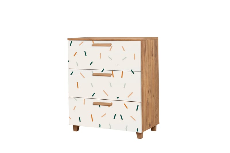 Byrå Leva 80x95 cm Brun/Vit - Hanah Home - Förvaring - Förvaringsmöbler - Byrå - Hallbyrå
