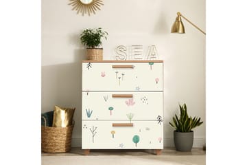 Leva Byrå 80x95 cm Brun/Vit - Hanah Home - Förvaring - Förvaringsmöbler - Byrå - Hallbyrå