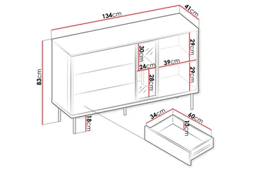 Levisa Byrå - Beige/Grå - Förvaring - Förvaringsmöbler - Byrå
