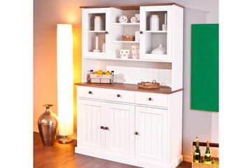 Livesey Skänkvitrin A 131 cm - Vit/Brun - Förvaring - Förvaringsmöbler - Byrå