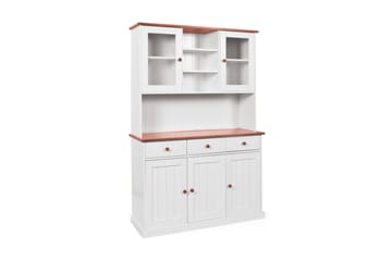 Livesey Skänkvitrin A 131 cm - Vit/Brun - Förvaring - Förvaringsmöbler - Byrå