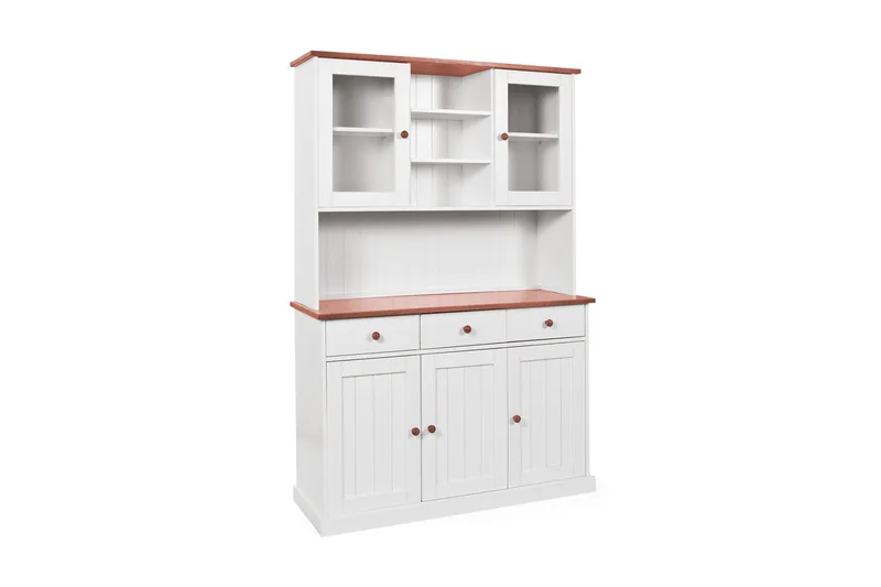 Livesey Skänkvitrin A 131 cm - Vit/Brun - Förvaring - Förvaringsmöbler - Byrå