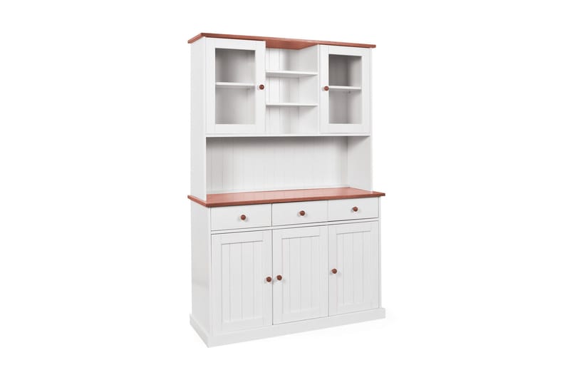 Livesey Skänkvitrin A 131 cm, Vit/Brun